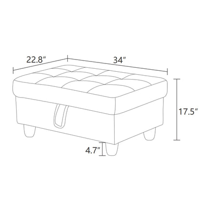Pouf contenitore in similpelle nera
