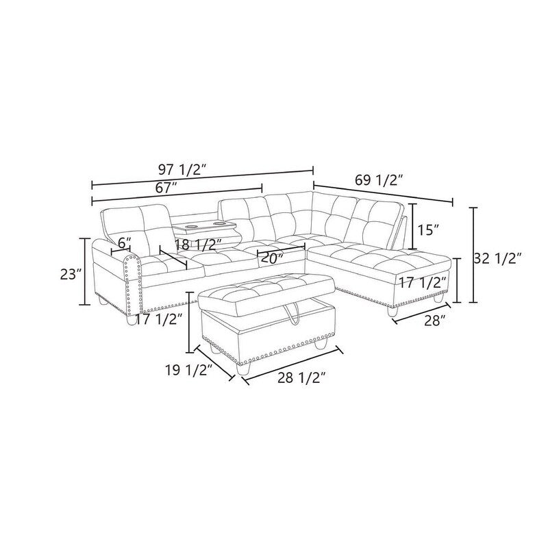 Set di divani in similpelle nera, 3 pezzi