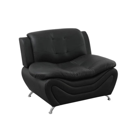 Divano da soggiorno in similpelle nera a 1 posto