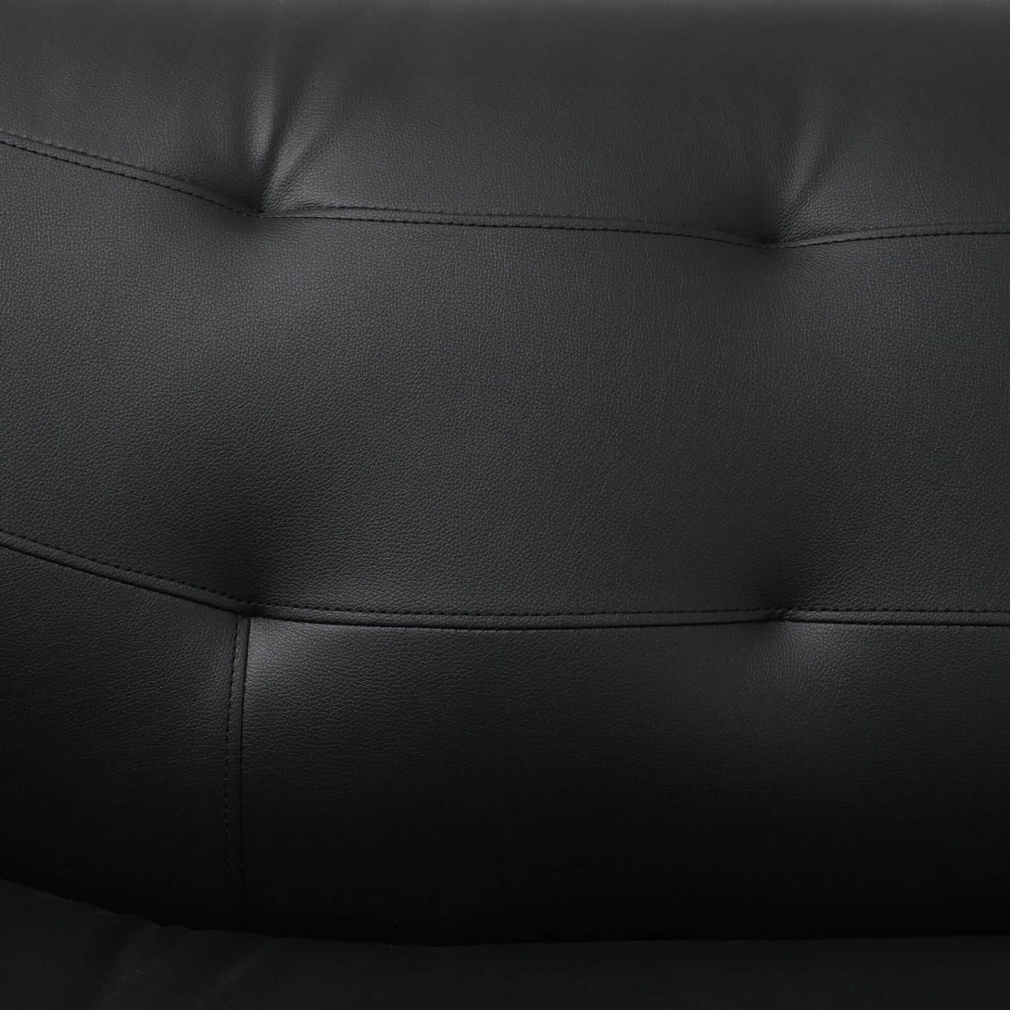 Divano da soggiorno in similpelle nera a 1 posto