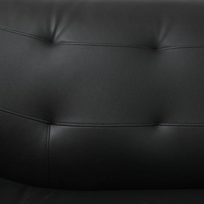 Divano da soggiorno in similpelle nera a 1 posto
