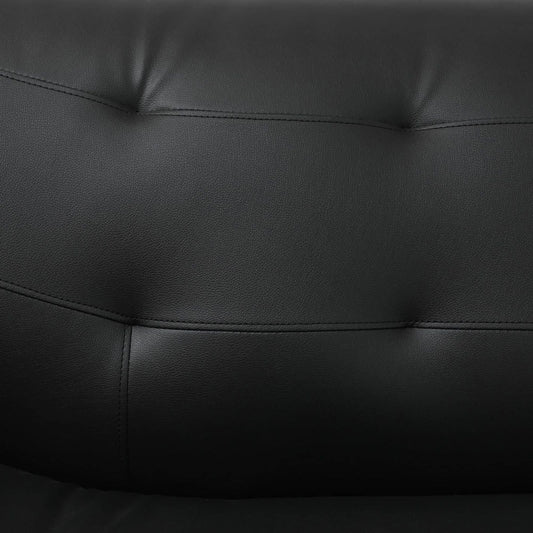 Divano da soggiorno in similpelle nera a 1 posto