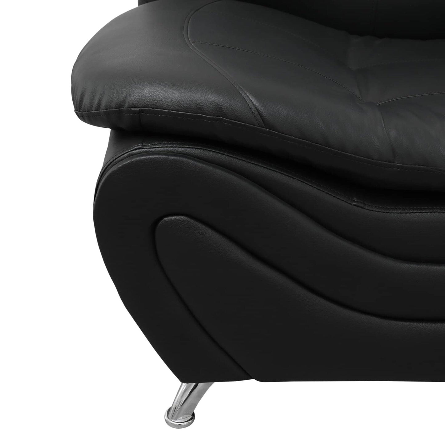 Divano da soggiorno in similpelle nera a 1 posto