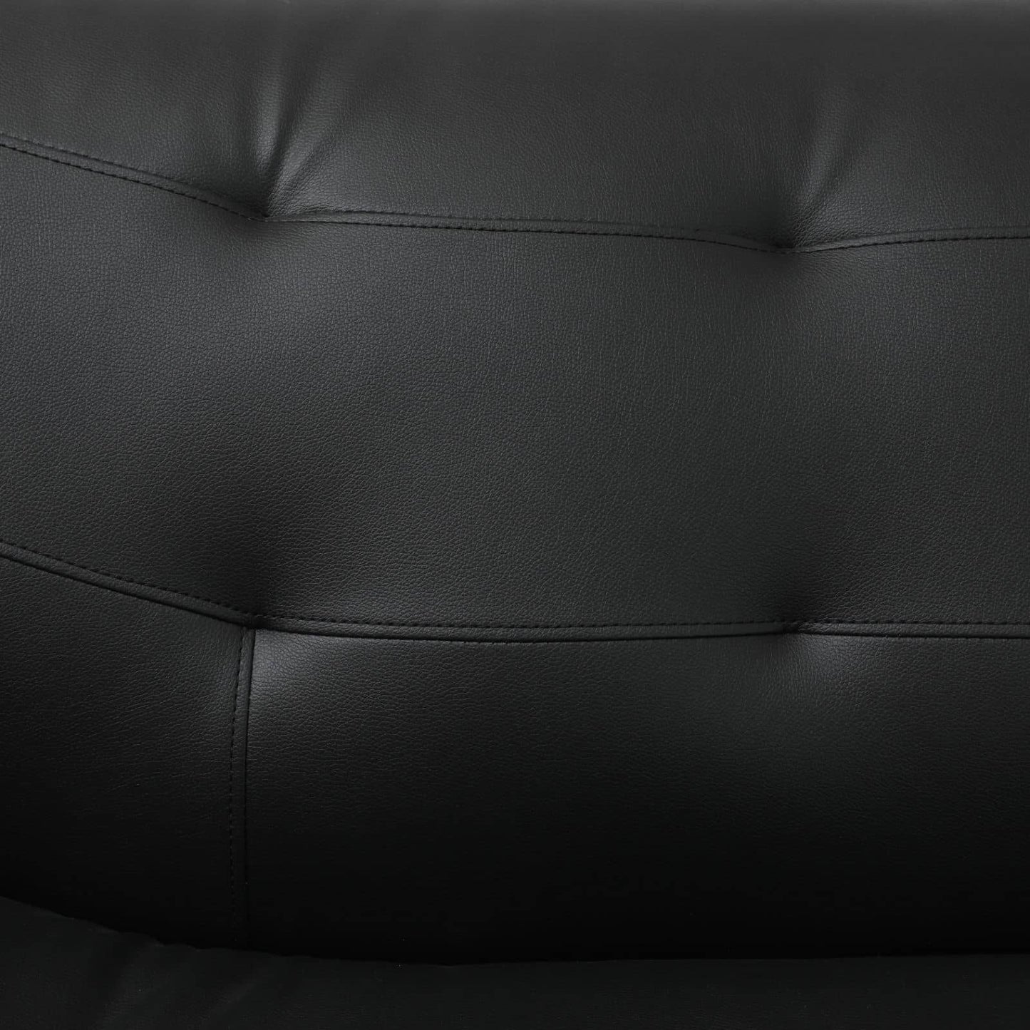 Divano da soggiorno a 3 posti in similpelle nera
