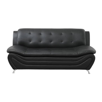 Divano da soggiorno a 3 posti in similpelle nera
