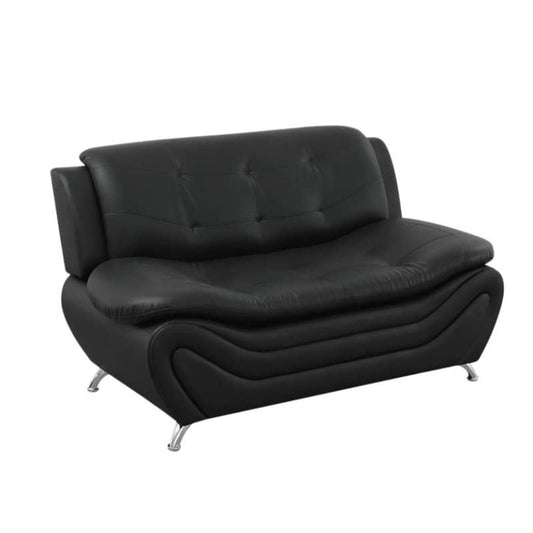 Divano da soggiorno a 3 posti in similpelle nera