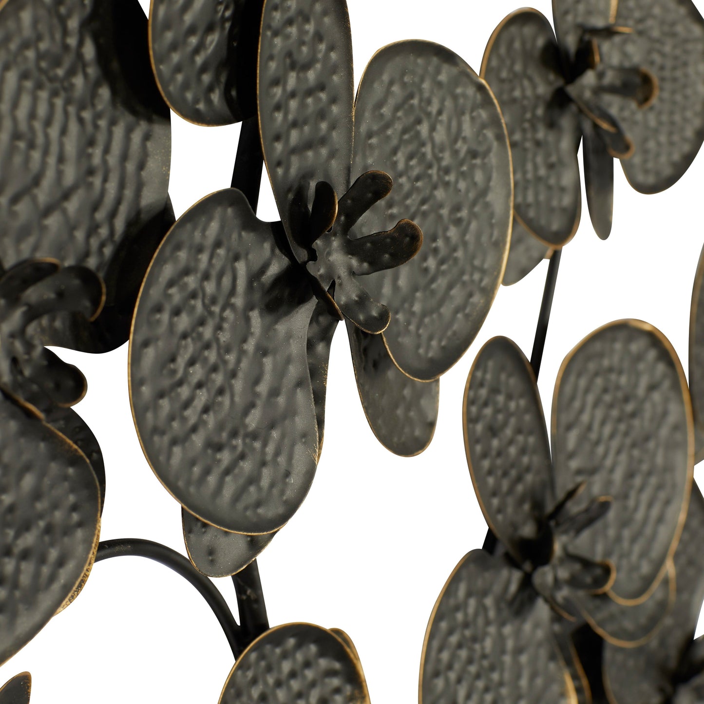 Decorazione murale contemporanea in ferro nero 46 x 31 x 3