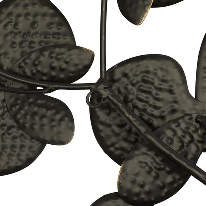 Decorazione murale contemporanea in ferro nero 46 x 31 x 3