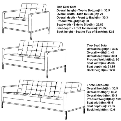 Divano multiposto Florence in similpelle nera con borchie, 33''-83''W