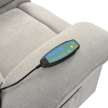 Poltrona reclinabile manuale nera con massaggio e riscaldamento, rivestimento in tessuto robusto, design portatile per il soggiorno