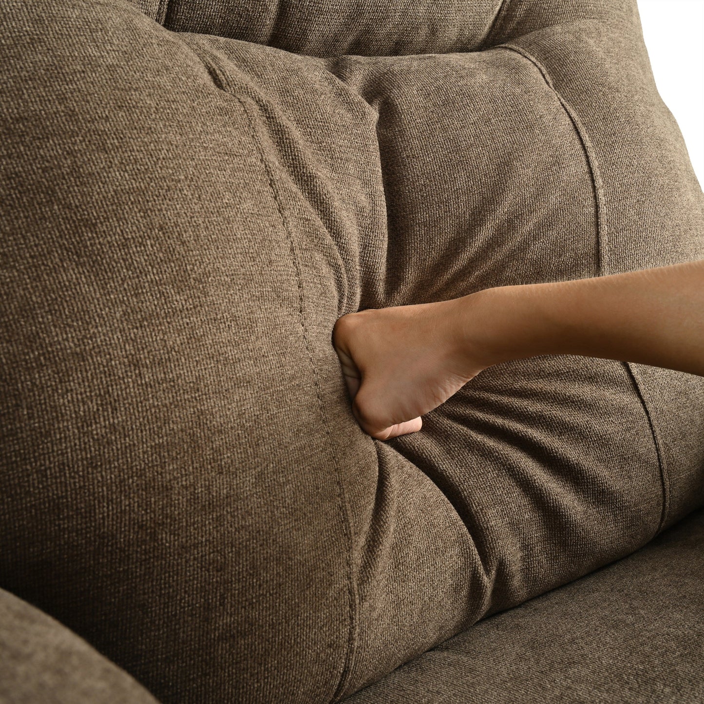 Poltrona reclinabile manuale nera con massaggio e riscaldamento, rivestimento in tessuto robusto, design portatile per il soggiorno