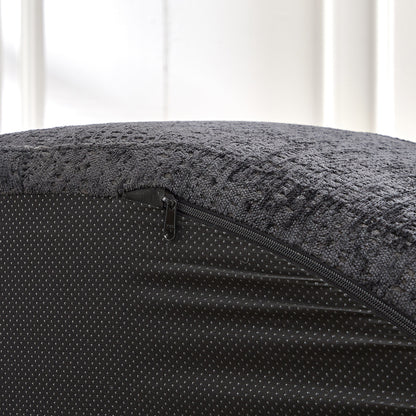 Divano letto singolo moderno nero da 55 pollici in ciniglia e spugna con cuscino per lo schienale per il soggiorno