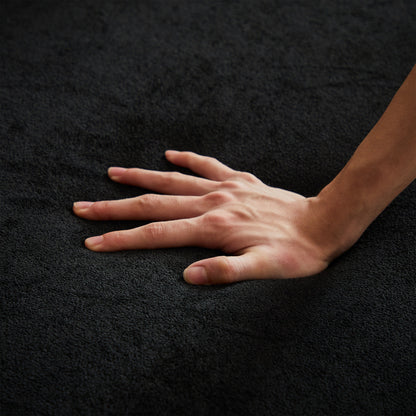 Divano moderno nero da 61,5 posti in ciniglia con bottoni, bracciolo decorato con chiodi in rame e 2 cuscini per soggiorno