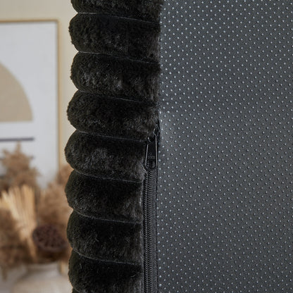 Poltrona lounge moderna in velluto a coste nero da 62,5 pollici con 2 cuscini per soggiorno