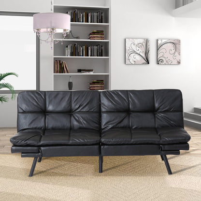 Divano letto trasformabile moderno nero da 71 posti con schienali e braccioli regolabili per soggiorno