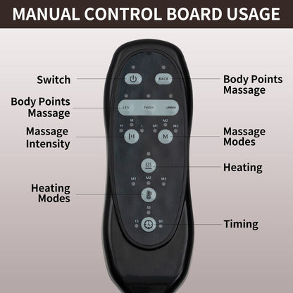 Poltrona reclinabile elettrica nera con motore Okin, massaggio vibrante a 8 punti, riscaldamento lombare, doppio portabicchieri e porte USB