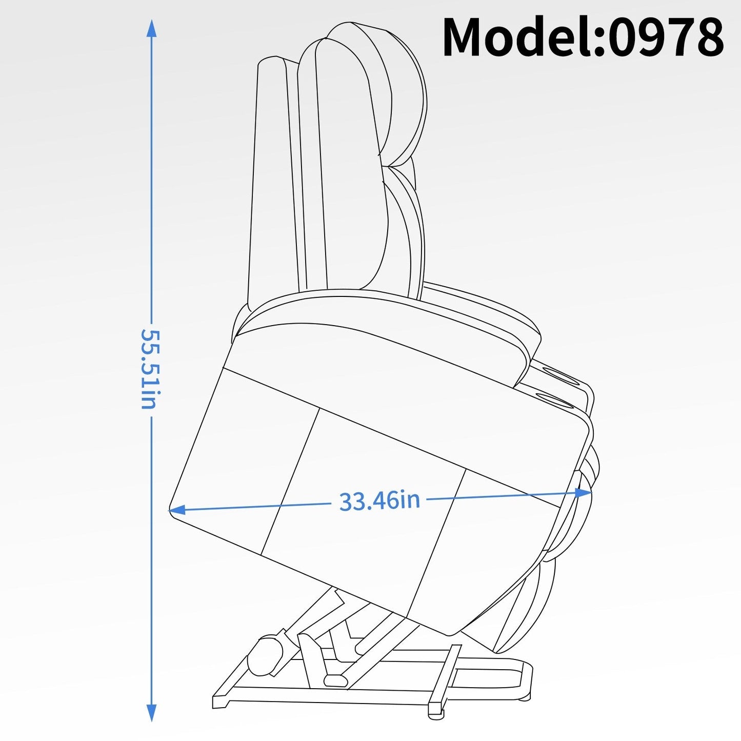 Poltrona reclinabile elettrica nera con doppia porta USB, massaggio a 8 punti, riscaldamento lombare, portabicchieri e silenzioso motore Okin
