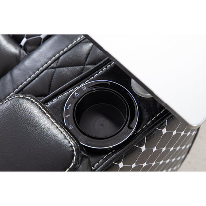 Poltrona reclinabile Black Power Zero Gravity con bracciolo portaoggetti, portabicchieri, tavolo per laptop, supporto per telefono, luce di lettura, porta USB