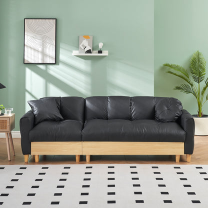 Divano letto a 3 posti imbottito in tessuto tecnico nero con contenitore e cassetto