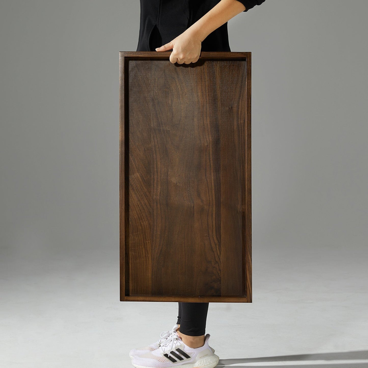 Vassoio da portata rettangolare in legno di noce nero KINWELL