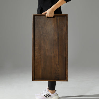 Vassoio da portata rettangolare in legno di noce nero KINWELL