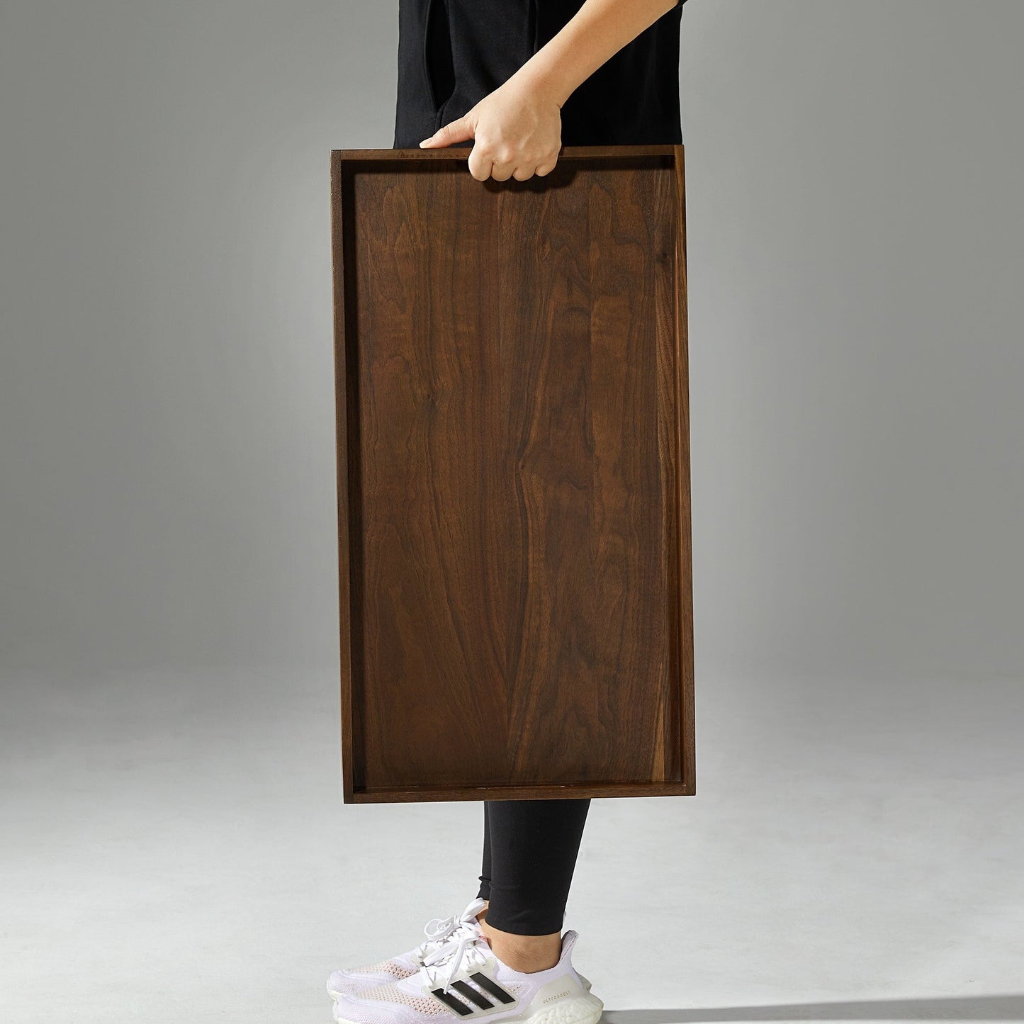 Vassoio da portata rettangolare in legno di noce nero KINWELL