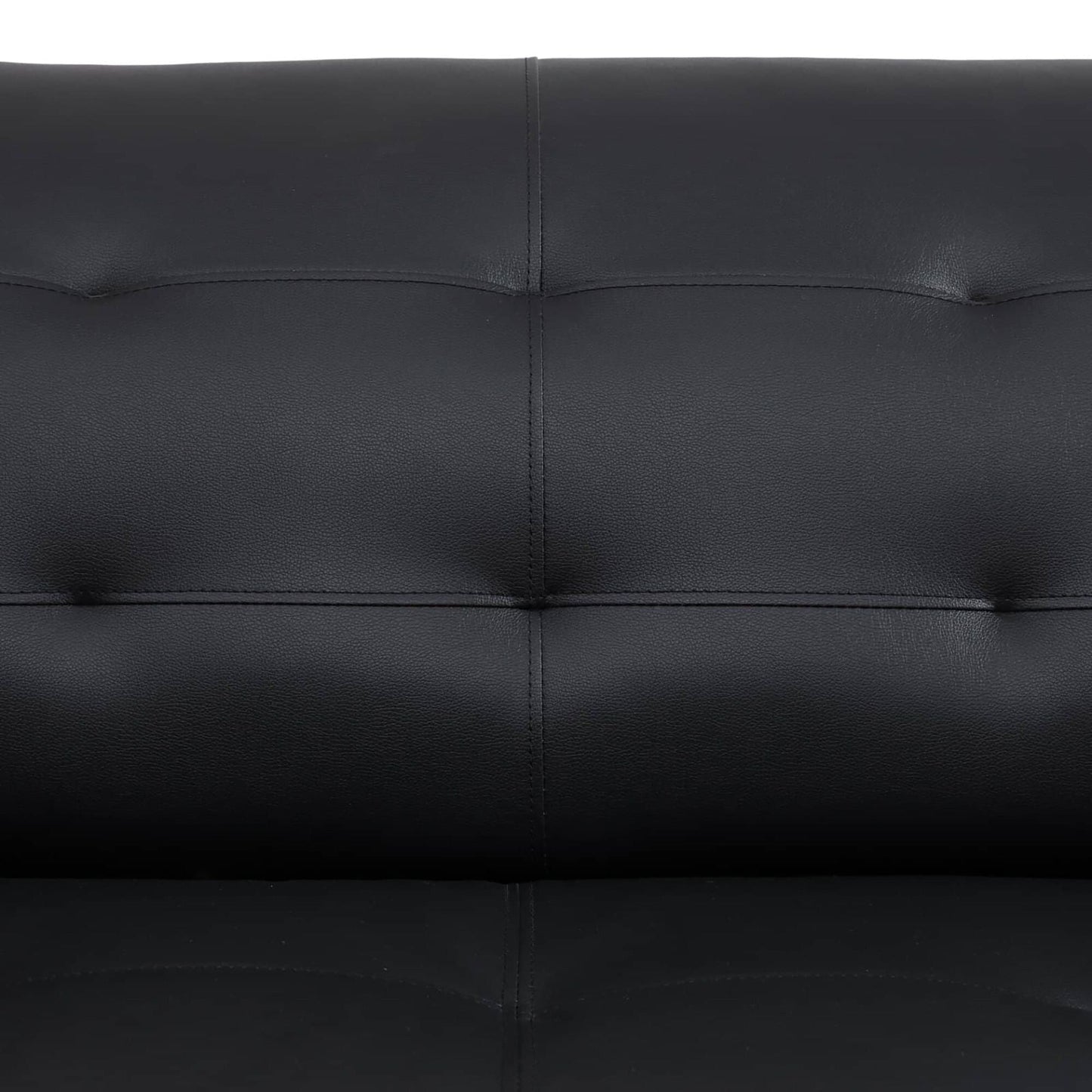 Divano da soggiorno in similpelle nera e bianca a 1 posto