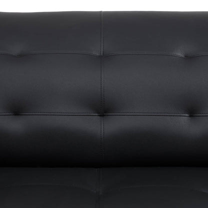 Divano da soggiorno in similpelle nera e bianca a 1 posto