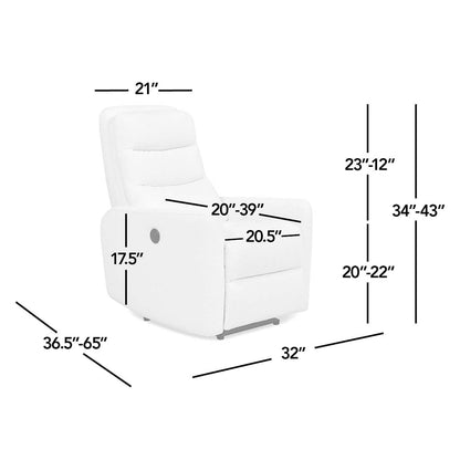 Poltrona reclinabile elettrica con schienale alto e rivestimento in tessuto Boucle Bloomy 35.5