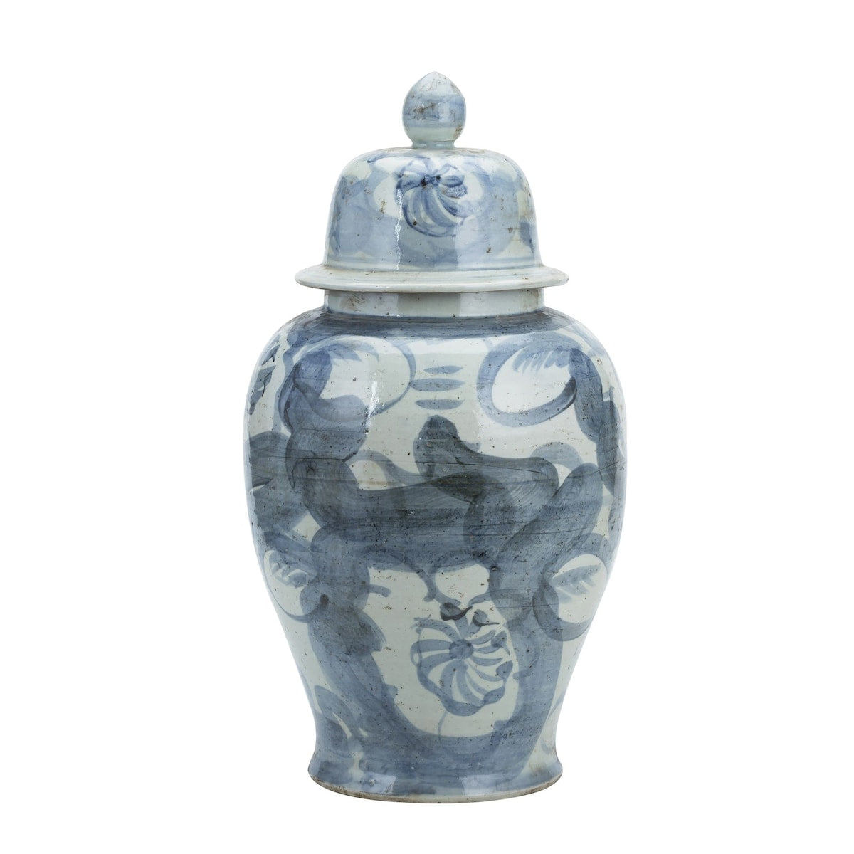 Vaso da tempio floreale Silla in porcellana blu e bianca