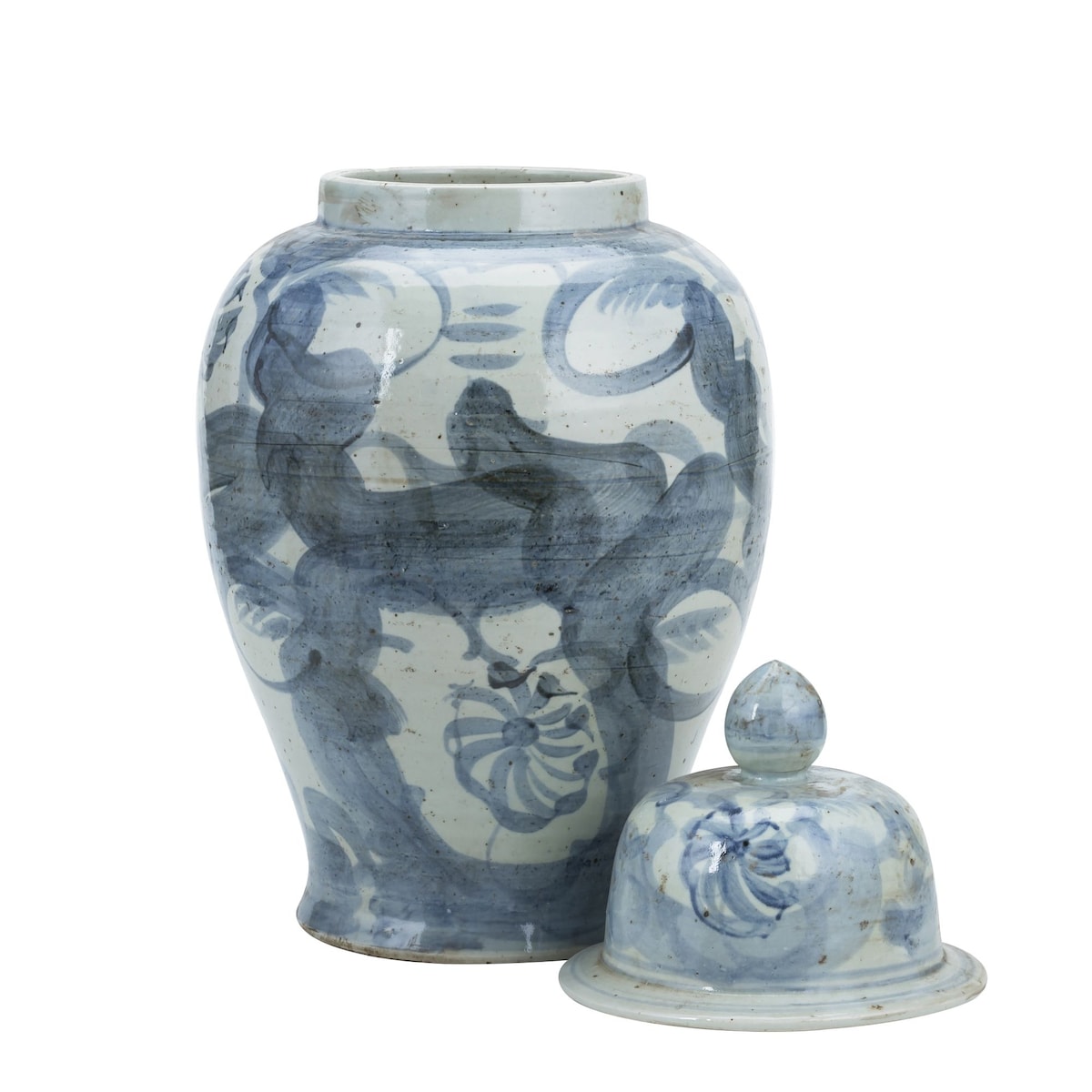 Vaso da tempio floreale Silla in porcellana blu e bianca