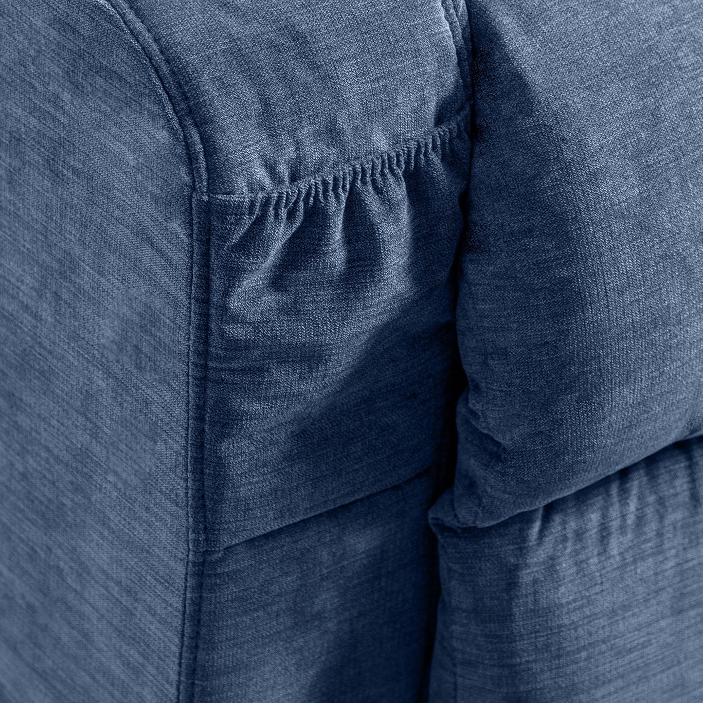 Poltrona reclinabile elettrica blu con riscaldamento, massaggio, infinite posizioni di reclinazione, porte USB e tasche laterali