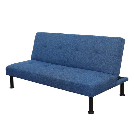 Divano letto in lino blu per soggiorno