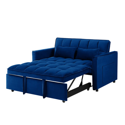 Divano letto convertibile 3 in 1 Blue Modern 55.1 con schienale regolabile e borsa portaoggetti per soggiorno
