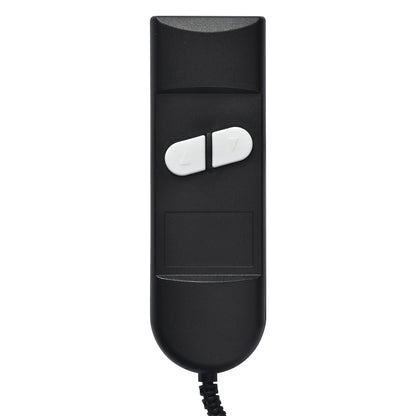 Poltrona reclinabile elettrica blu per anziani con telecomando e tasca laterale