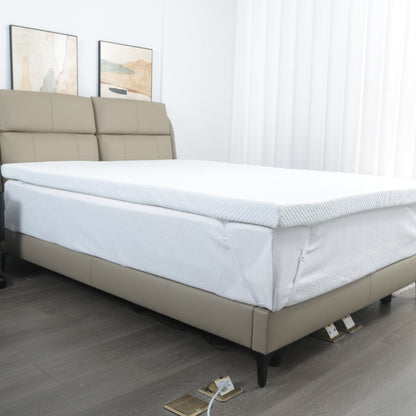 Materasso in spugna blu a lento rimbalzo con coprimaterasso