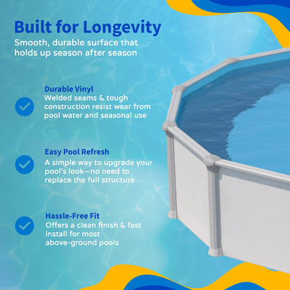 Rivestimento sovrapposto Blue Wave Blue Round Standard Gauge - 48/54 pollici