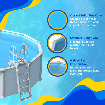 Rivestimento sovrapposto Blue Wave Blue Round Standard Gauge - 48/54 pollici