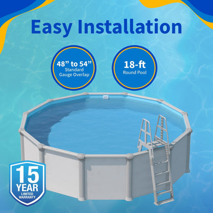 Rivestimento sovrapposto Blue Wave Blue Round Standard Gauge - 48/54 pollici