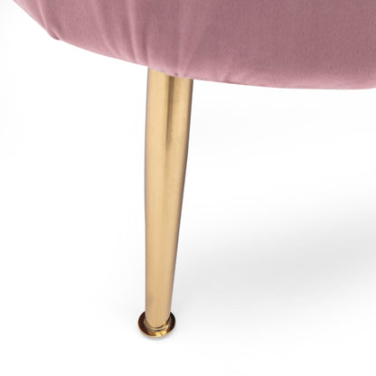 Divano a 3 posti Blush 76.25 in velluto con cuciture a canale e gambe in metallo per soggiorno