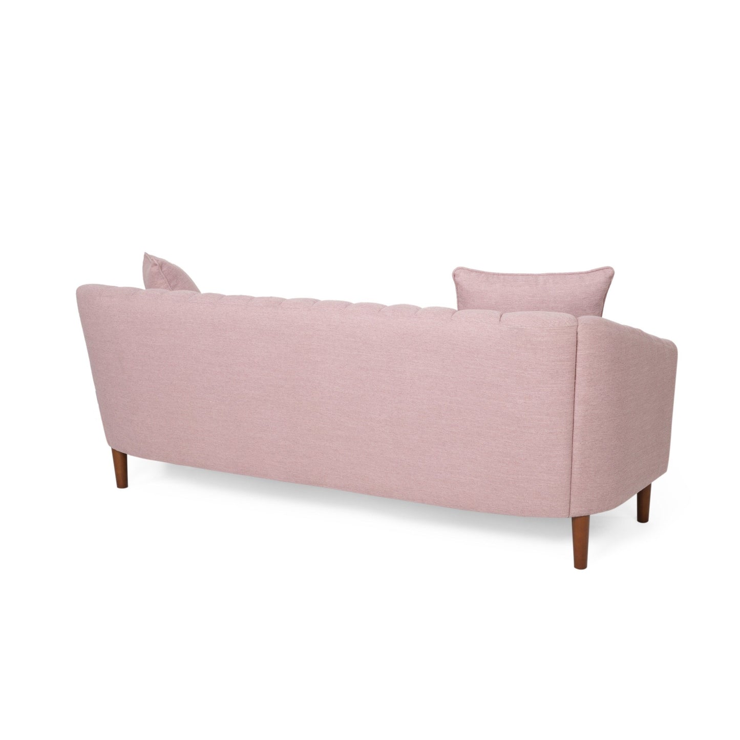 Divano Blush Modern 84.5 a 3 posti con gambe in legno e cuscini per soggiorno