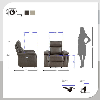 Poltrona reclinabile elettrica Blythe Leather Match