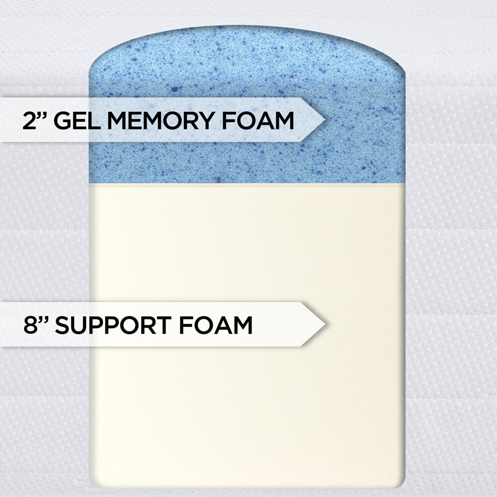 Materasso Essentials in memory foam gel da 10 pollici per letto matrimoniale