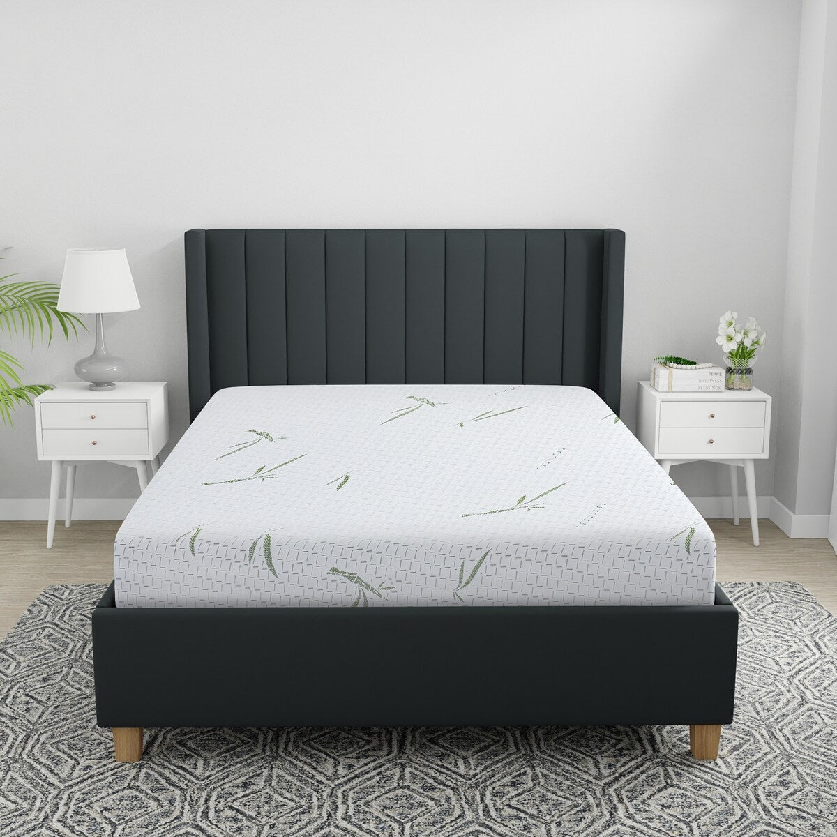 Materasso in memory foam a doppio strato Bodipedic Naturals da 10 pollici con rivestimento in rayon di bambù