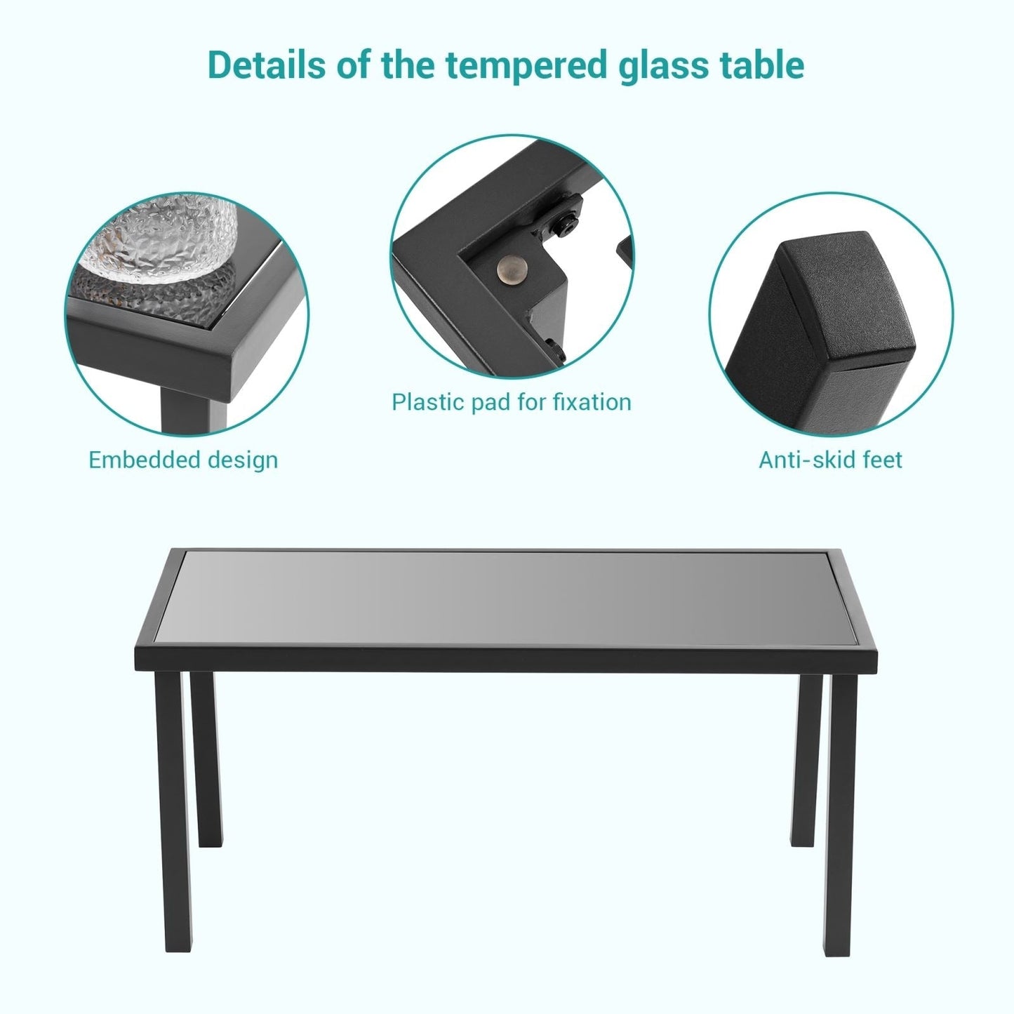 Set di mobili da giardino Bonosuki da 4 pezzi, set da bistrot in textilene