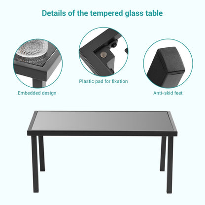 Set di mobili da giardino Bonosuki da 4 pezzi, set da bistrot in textilene