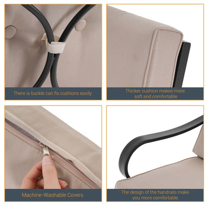 Set da bistrot per patio con sedia a dondolo da esterno Bonosuki da 3 pezzi con tavolino laterale