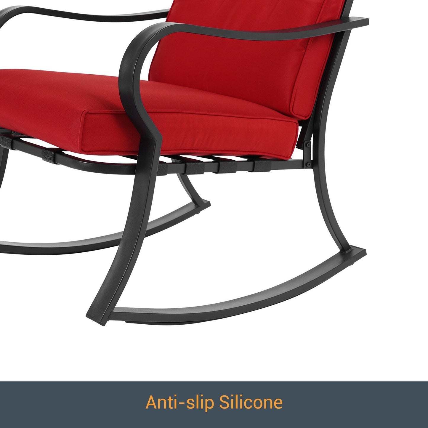 Set da bistrot per patio con sedia a dondolo da esterno Bonosuki da 3 pezzi con tavolino laterale