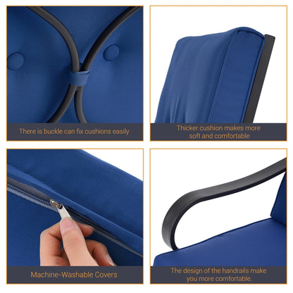 Set da bistrot per patio con sedia a dondolo da esterno Bonosuki da 3 pezzi con tavolino laterale