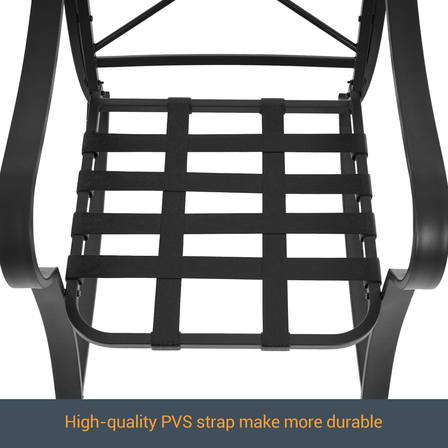 Set da bistrot per patio con sedia a dondolo da esterno Bonosuki da 3 pezzi con tavolino laterale